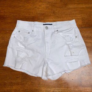 Aeropostale White Jean Shorts (Size: 6)